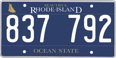 RI license plate 837792