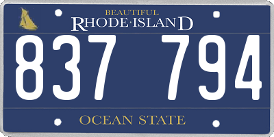 RI license plate 837794