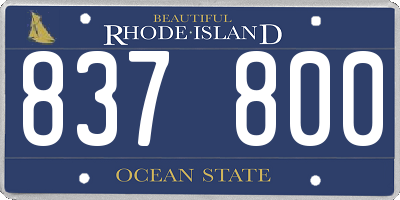 RI license plate 837800