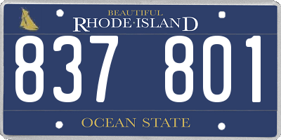 RI license plate 837801