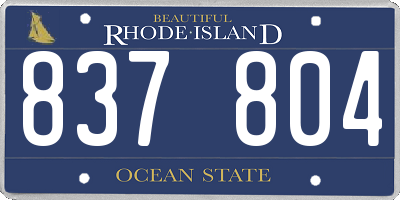 RI license plate 837804