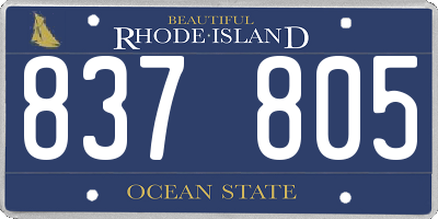RI license plate 837805