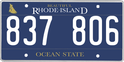 RI license plate 837806