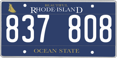 RI license plate 837808