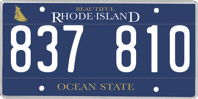 RI license plate 837810