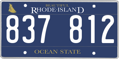 RI license plate 837812