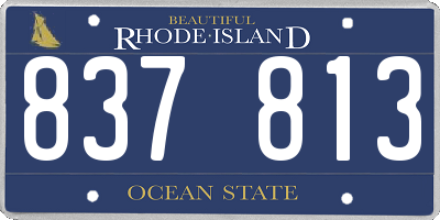 RI license plate 837813