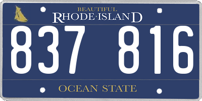 RI license plate 837816
