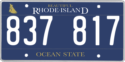 RI license plate 837817