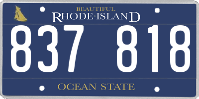 RI license plate 837818
