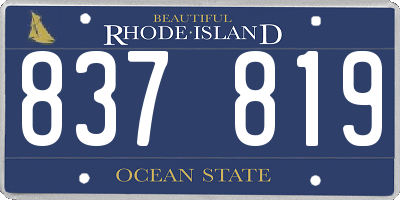 RI license plate 837819