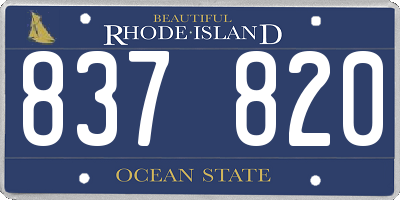 RI license plate 837820