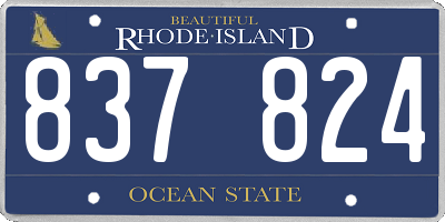 RI license plate 837824