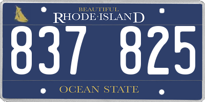 RI license plate 837825