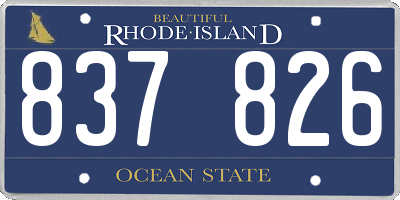 RI license plate 837826