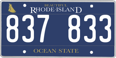 RI license plate 837833