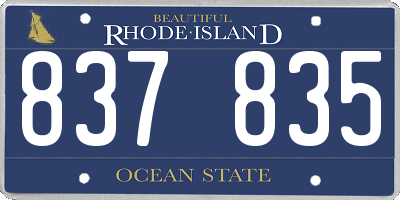 RI license plate 837835