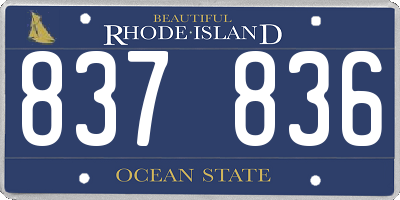 RI license plate 837836
