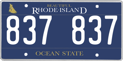 RI license plate 837837