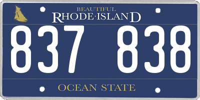 RI license plate 837838