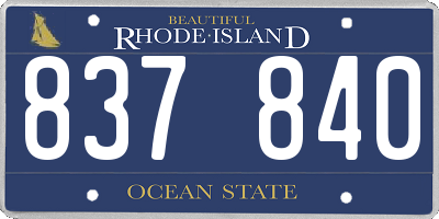 RI license plate 837840