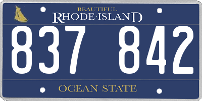 RI license plate 837842