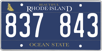 RI license plate 837843
