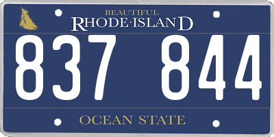 RI license plate 837844