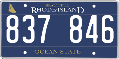 RI license plate 837846