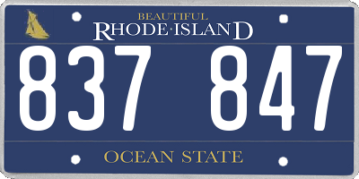 RI license plate 837847