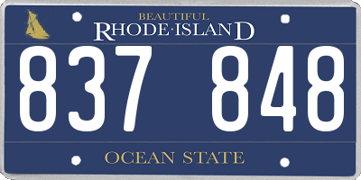 RI license plate 837848