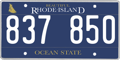 RI license plate 837850