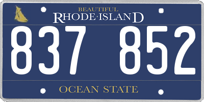 RI license plate 837852
