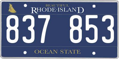 RI license plate 837853