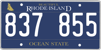 RI license plate 837855