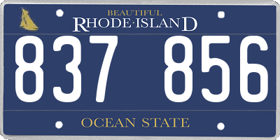 RI license plate 837856
