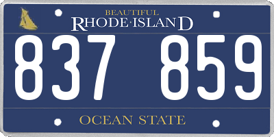 RI license plate 837859