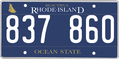 RI license plate 837860