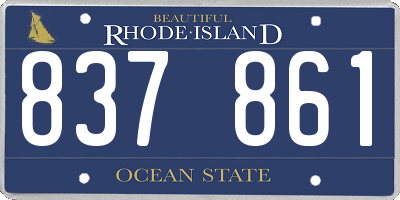 RI license plate 837861