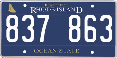 RI license plate 837863