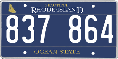 RI license plate 837864