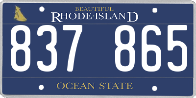 RI license plate 837865