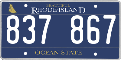 RI license plate 837867