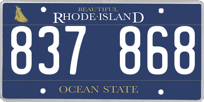 RI license plate 837868