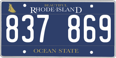 RI license plate 837869