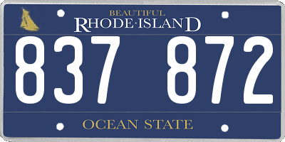 RI license plate 837872