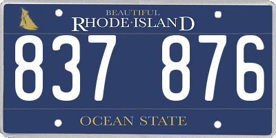 RI license plate 837876