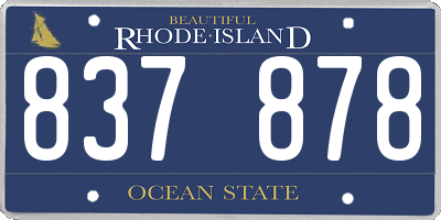 RI license plate 837878