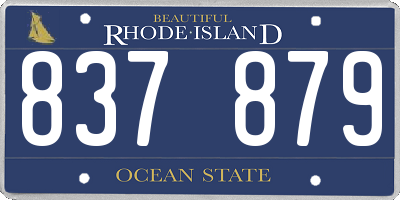 RI license plate 837879