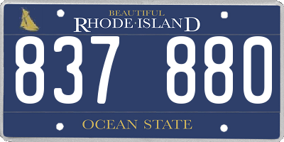 RI license plate 837880